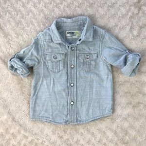Genuine Kids Pearl Snap Shirt 18 Months Light Blue
